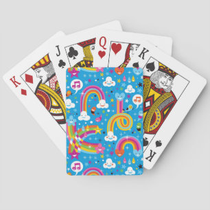 Jeu De Cartes nuages arc-en-ciel pluie gouttes de coeur motif