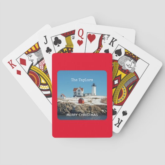 Jeu De Cartes Nubble Red Name Atlantic Ocean Maine Lighthouse (dos)