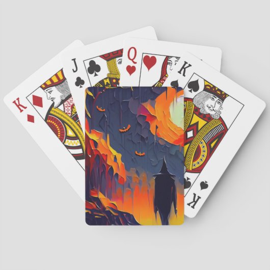 Jeu De Cartes Nuit Abstraite d'Halloween moderne (dos)