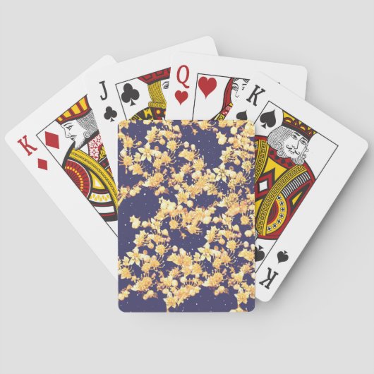 Jeu De Cartes nuit hydrangée et or (dos)
