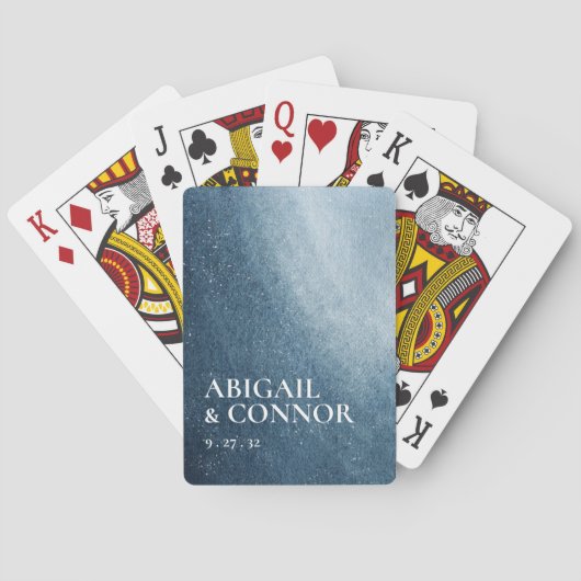 Jeu De Cartes Nuit Sky Stars Marine Bleu Blanc (dos)