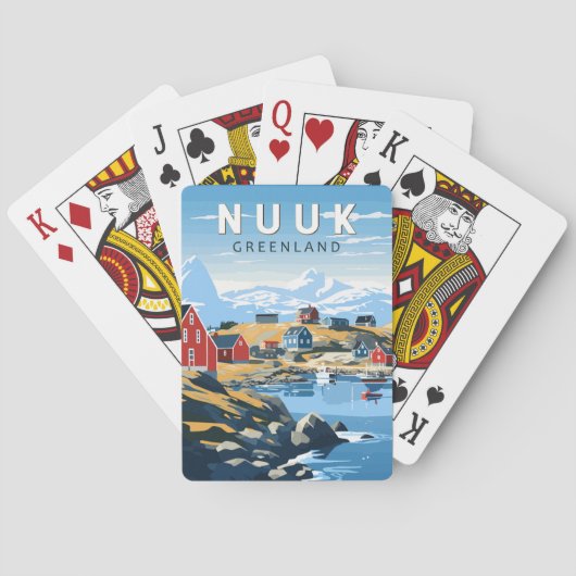 Jeu De Cartes Nuuk Greenland Travel Art Vintage (dos)