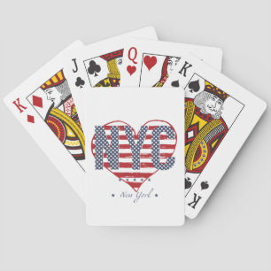 Jeu De Cartes NYC American Flag Heart