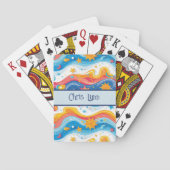 Jeu De Cartes Océan Abstrait Plage Thème Vagues Poisson Soleil (dos)