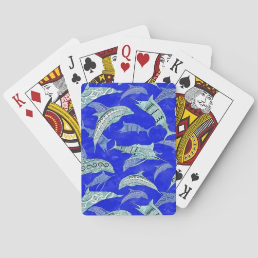 Jeu De Cartes Ocean Blue Marine Animals Dolphins Marlins (dos)