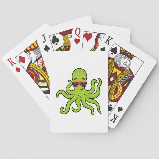 Jeu De Cartes Octopus avec lunettes de soleil (dos)