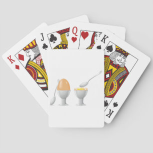Jeu De Cartes Œuf à la Coque dans un Coquetier avec Cuillère en 