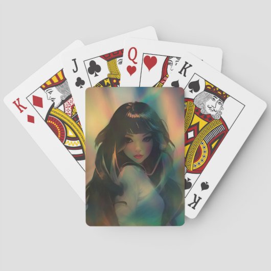 Jeu De Cartes Oeuvre d'Anime Girl entourée de Rainbow Light (dos)