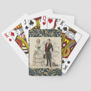 Jeu De Cartes Œuvre d'art de mariage victorien vintage 1844