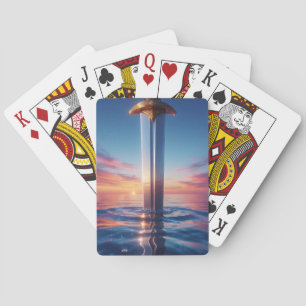 Jeu De Cartes Œuvre d'art murale Épée de coucher de soleil mysti
