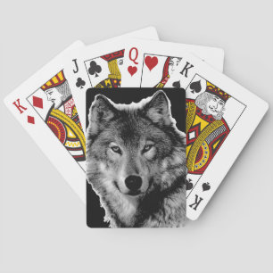 Jeu De Cartes Oeuvre de Loup noir et blanc