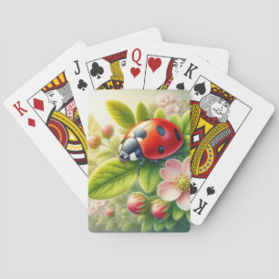 Jeu De Cartes OEuvre florale/printanière de coccinelle