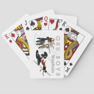 Jeu De Cartes OHH BOYS - Un homme à vélo frappe un Coque-Mate d'