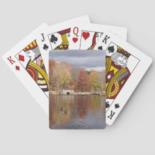 Jeu De Cartes Oies aux couleurs d'automne reflétées -