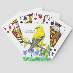 Jeu De Cartes Oiseau Américain Goldfinch Violets violets