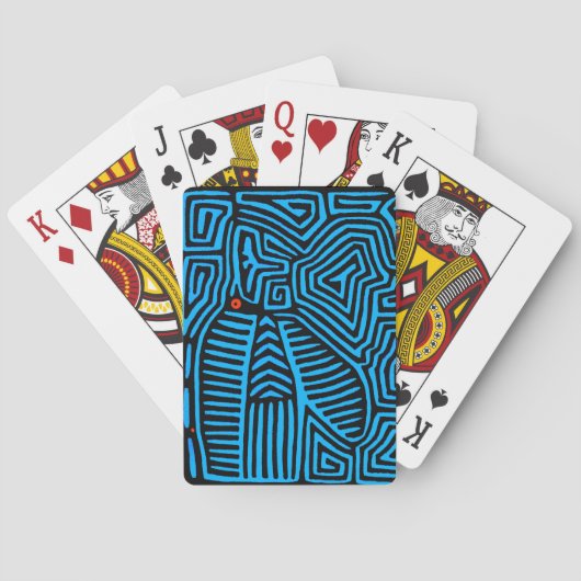 Jeu De Cartes Oiseau Bleu Indien Kuna (dos)