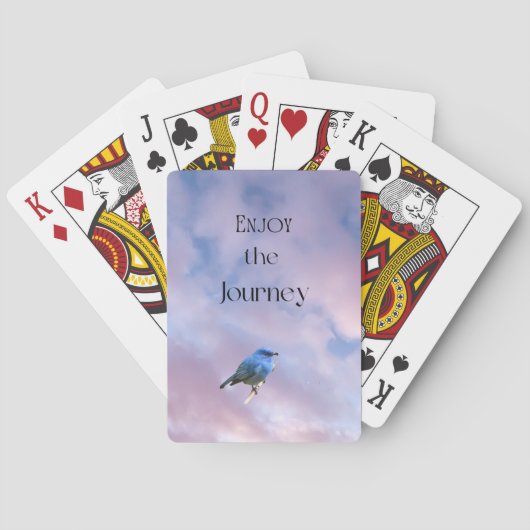 Jeu De Cartes Oiseau bleu "Profitez du voyage" (dos)