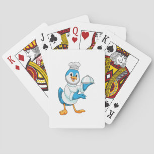 Jeu De Cartes Oiseau comme cuisinier avec plat