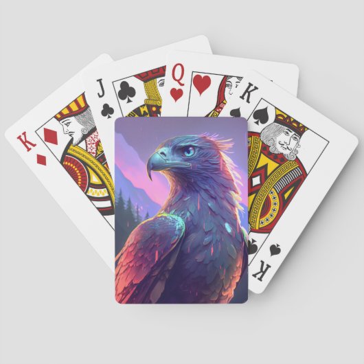 Jeu De Cartes Oiseau d'aigle Portrait animal Peinture Faune (dos)