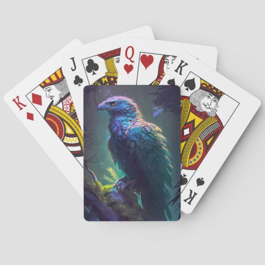 Jeu De Cartes Oiseau d'aigle Portrait animal Peinture Faune (dos)