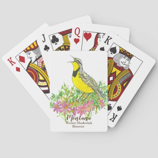 Jeu De Cartes Oiseau de l'Ouest Meadowlark Bitterroot Montana (dos)