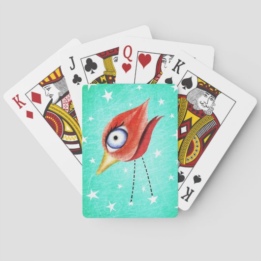 Jeu De Cartes Oiseau d'hiver étoilé (dos)
