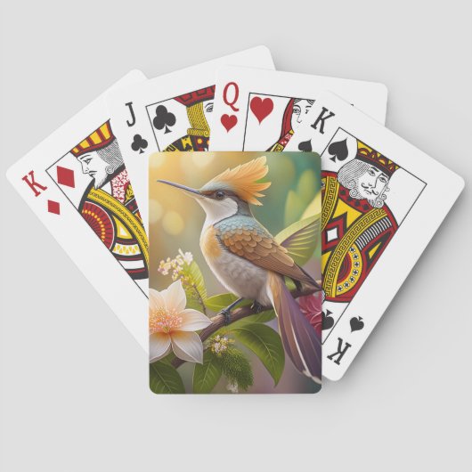 Jeu De Cartes Oiseau Fantastique à Crête Dorée (dos)