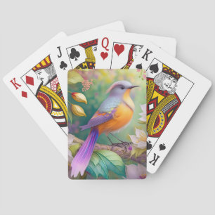 Jeu De Cartes Oiseau Fantastique à Tête de Lavande et Poitrine O