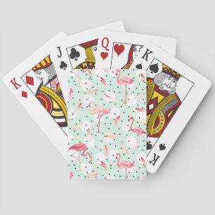 Jeu De Cartes Oiseau Flamant rose Avec Plumes