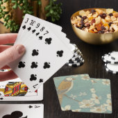 Jeu De Cartes Oiseau jaune, gris et beige perché sur une branche (In Situ)