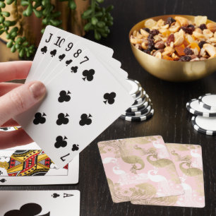 Jeu De Cartes Oiseau royal rose