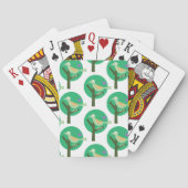 Jeu De Cartes Oiseau vert et arbre Motif Nature inspirée (dos)