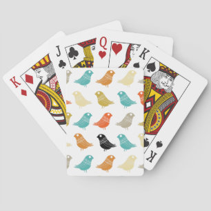 Jeu De Cartes Oiseaux Abstraits du milieu du siècle moderne colo