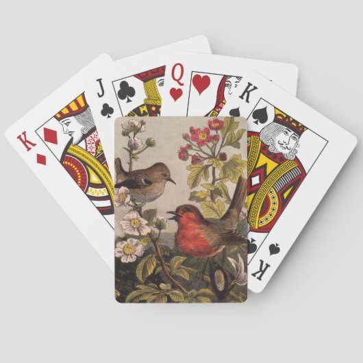 Jeu De Cartes Oiseaux de printemps Robin Oiseaux rouges (dos)