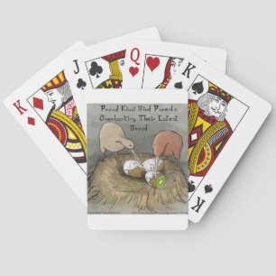 Jeu De Cartes Oiseaux Kiwi Drôles Soignant Leur Fruit