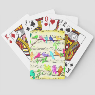 Jeu De Cartes Oiseaux musicaux colorés Jouer aux cartes Printemp
