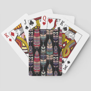 Jeu De Cartes Oiseaux Plumes Art Tribal Sans Seamless