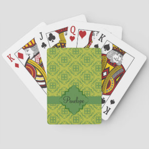 Jeu De Cartes Olive Green Arabesque Marocain Motif graphique