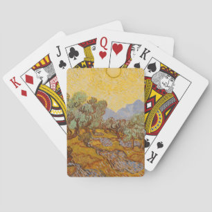 Jeu De Cartes Oliviers de Van Gogh Soleil Jaune Ciel