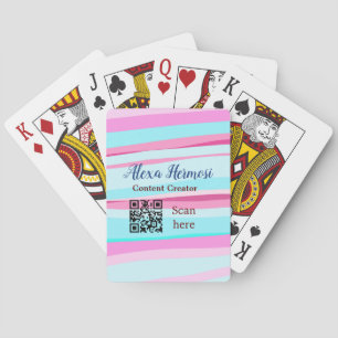Jeu De Cartes Ombre bleu rose ajouter nom profession code q r ti