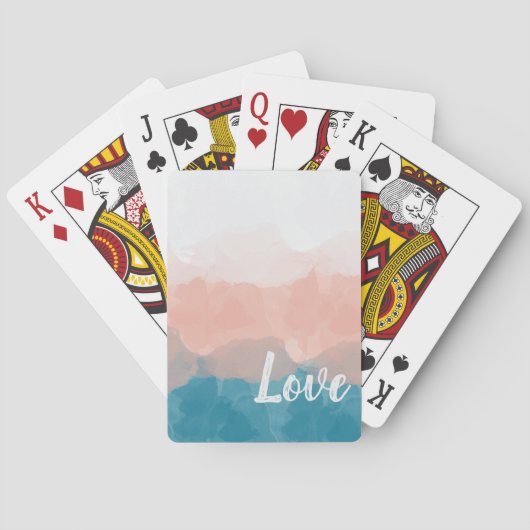 Jeu De Cartes Ombre rose et bleu amour dégradant (dos)