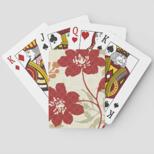 Jeu De Cartes Ombres florales en rouge et orange