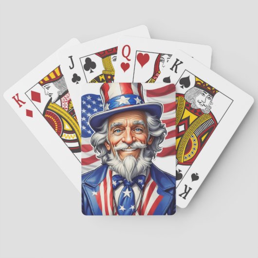 Jeu De Cartes Oncle Sam USA (dos)