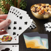 Jeu De Cartes Ondes de style rétro bleu et jaune (In Situ)