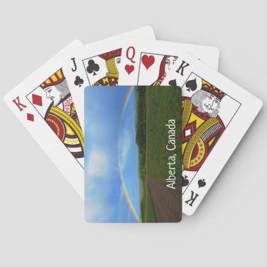Jeu De Cartes Open Road Through Green Field Alberta Rainbow (dos)