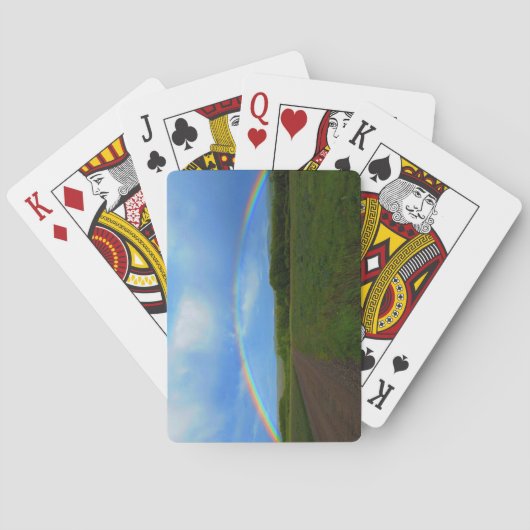 Jeu De Cartes Open Road Through Green Field Alberta Rainbow (dos)