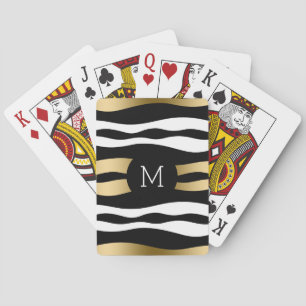Jeu De Cartes Or Noir Moderne Et Blancs Zèbre