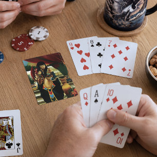 Jeu De Cartes Or Royal Doré Mythologie de la Reine de l'Égypte a