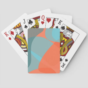 Jeu De Cartes Orange, bleu, moderne, tendance ondulé formes orga
