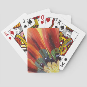 Jeu De Cartes Orange Feuille Floral Détail Classic Playing Cards